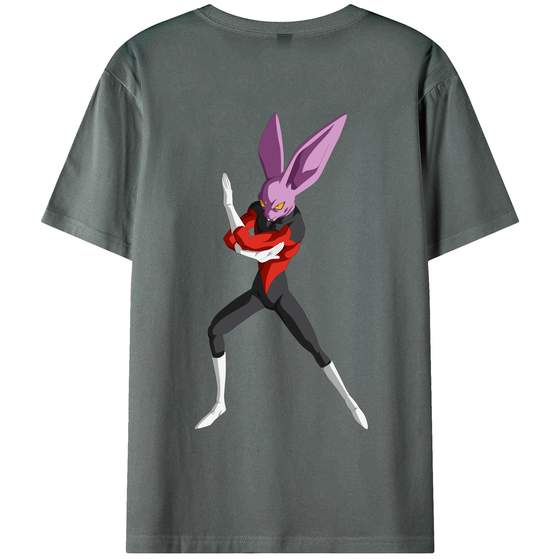 （画像用） ドラゴンボール ビルス 破壊神ビルス DRAGON BALL Beerus Birusu 綿100％ メンズ半袖Tシャツ（バックプリント） 通気性